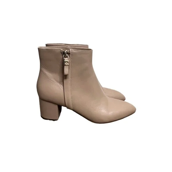 Kate Spade New York Alessia Leather Side Zip Ankle Bootie Size 8.5 Nude Beige - Picture 6 of 14